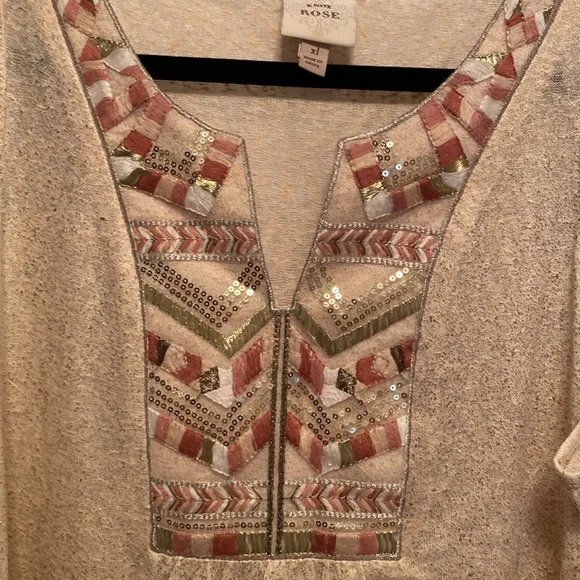 Knox Rose Embellished Cream Sleeveless Top…size XL - Picture 3 of 5